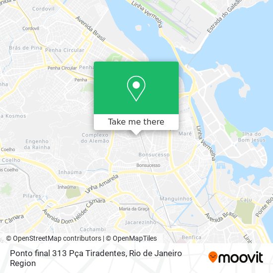 Mapa Ponto final 313 Pça Tiradentes