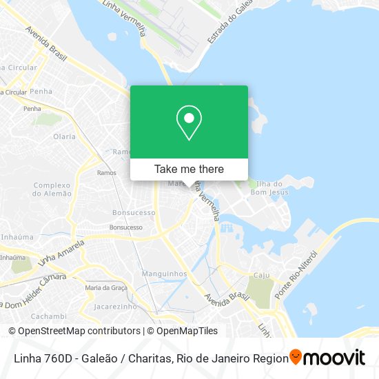 Mapa Linha 760D - Galeão / Charitas