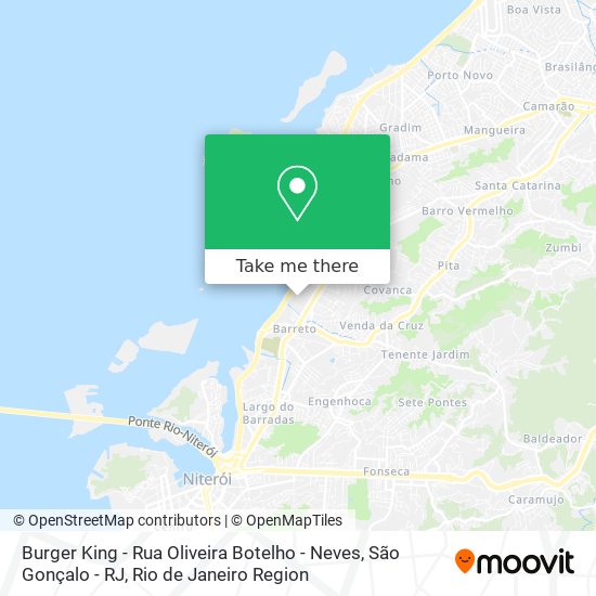 Mapa Burger King - Rua Oliveira Botelho - Neves, São Gonçalo - RJ