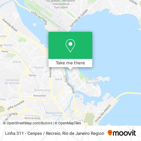 Mapa Linha 311 - Cenpes / Recreio