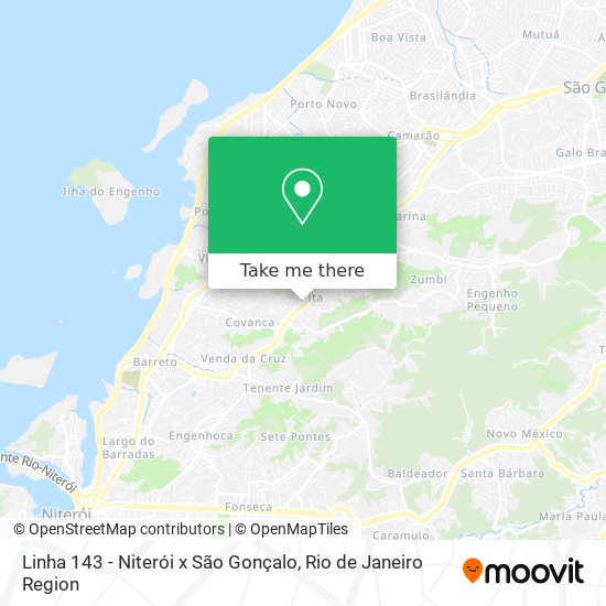 Linha 143 - Niterói x São Gonçalo map