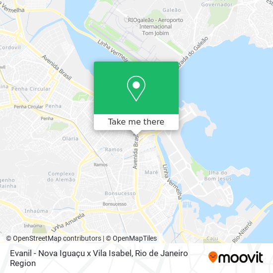 Evanil - Nova Iguaçu x Vila Isabel map