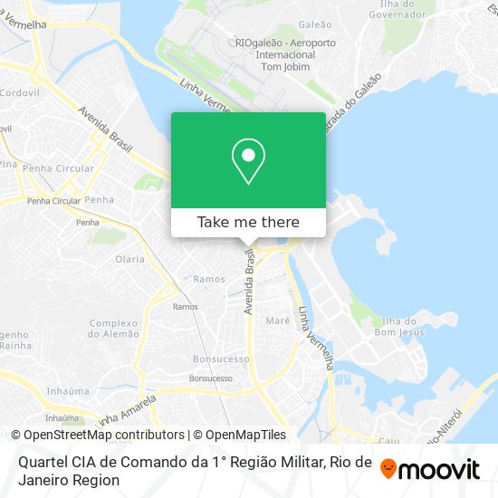 Quartel CIA de Comando da 1° Região Militar map
