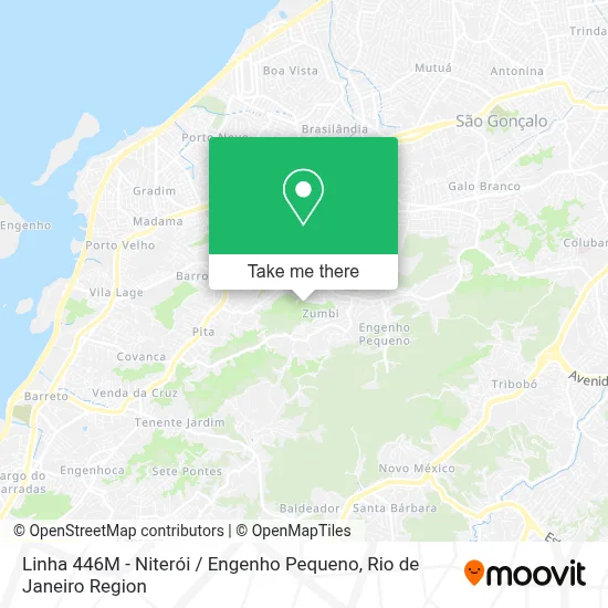 Linha 446M - Niterói / Engenho Pequeno map