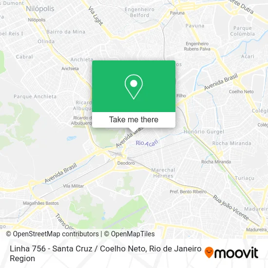 Linha 756 - Santa Cruz / Coelho Neto map