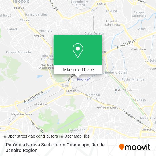 Mapa Paróquia Nossa Senhora de Guadalupe