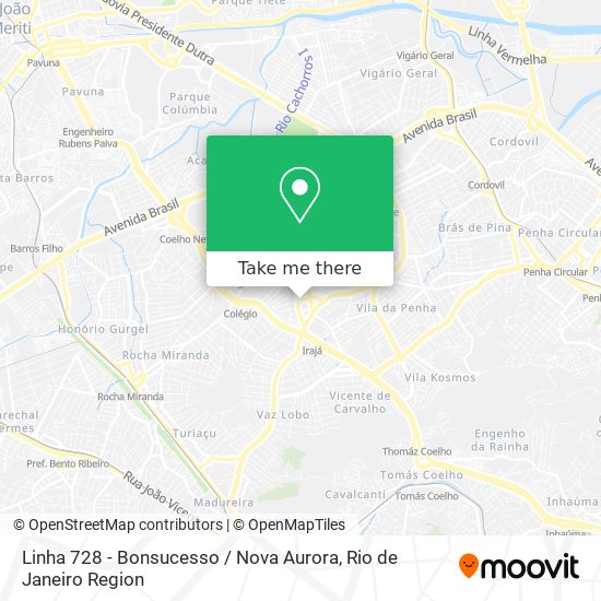 Linha 728 - Bonsucesso / Nova Aurora map