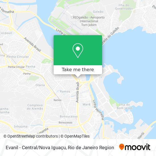 Evanil - Central/Nova Iguaçu map