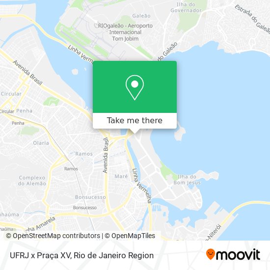 Mapa UFRJ x Praça XV