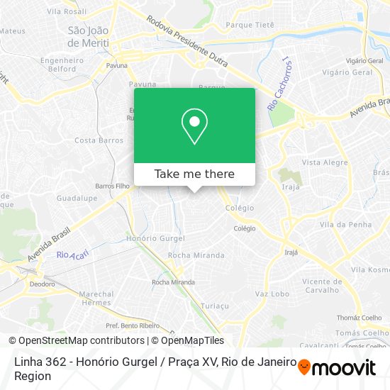 Linha 362 - Honório Gurgel / Praça XV map