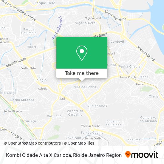 Kombi Cidade Alta X Carioca map