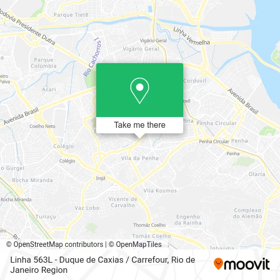 Linha 563L - Duque de Caxias / Carrefour map