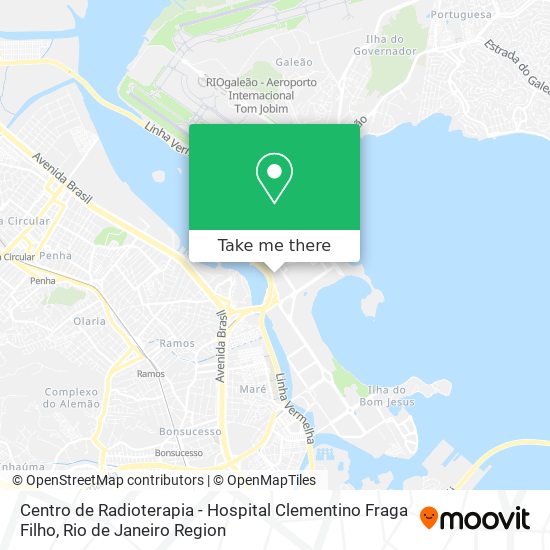 Mapa Centro de Radioterapia - Hospital Clementino Fraga Filho