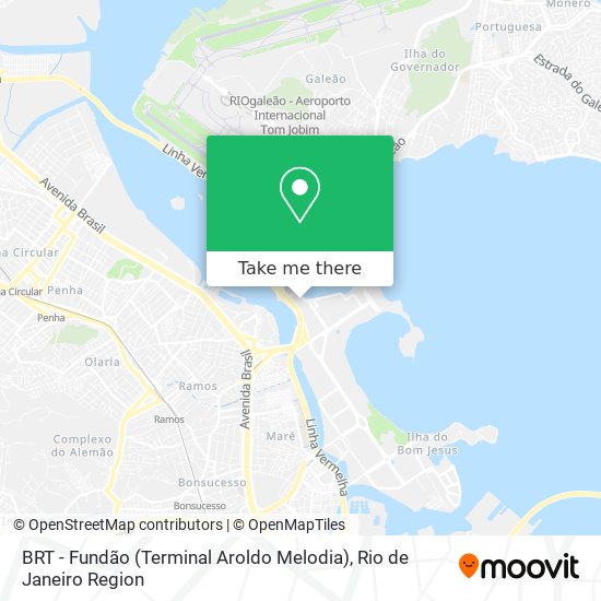 Mapa BRT - Fundão (Terminal Aroldo Melodia)