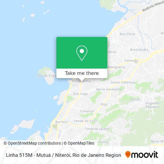 Mapa Linha 515M - Mutuá / Niterói