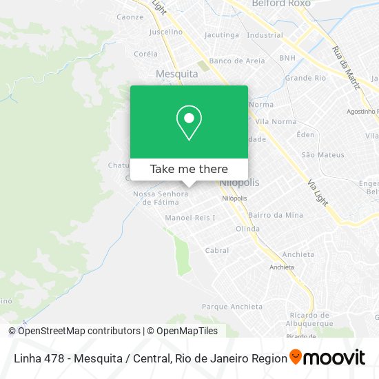 Mapa Linha 478 - Mesquita / Central