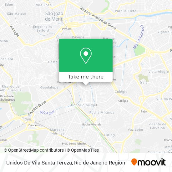 Unidos De Vila Santa Tereza map