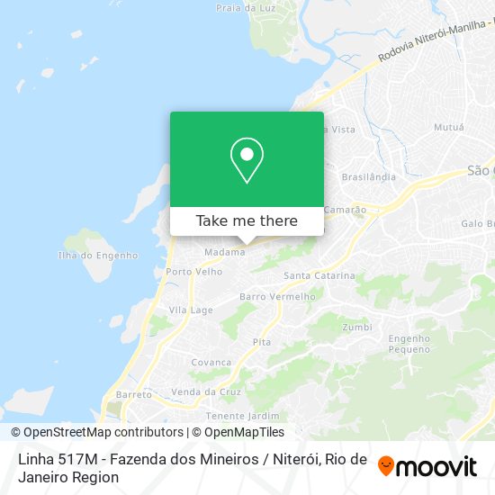 Mapa Linha 517M - Fazenda dos Mineiros / Niterói