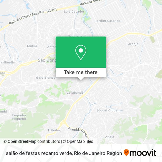 salão de festas recanto verde map