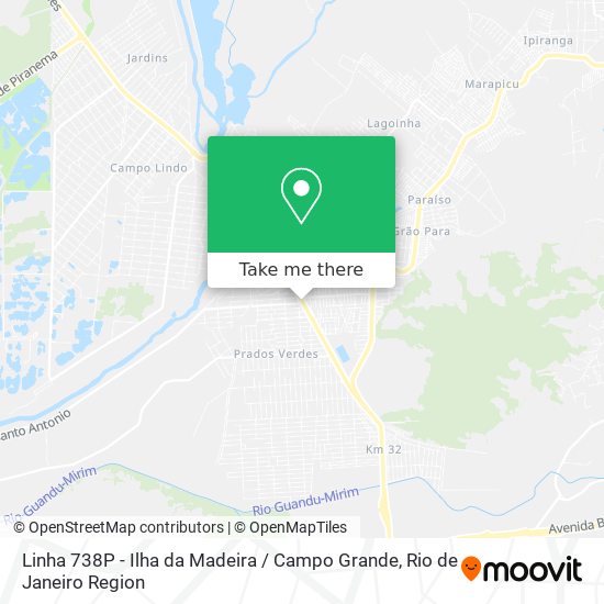 Mapa Linha 738P - Ilha da Madeira / Campo Grande