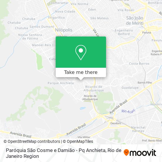 Mapa Paróquia São Cosme e Damião - Pq Anchieta