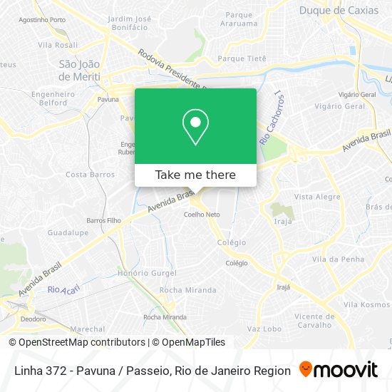Linha 372 - Pavuna / Passeio map