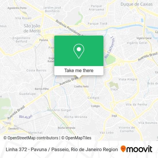 Linha 372 - Pavuna / Passeio map