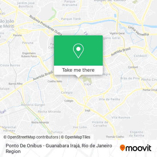 Mapa Ponto De Onibus - Guanabara Irajá