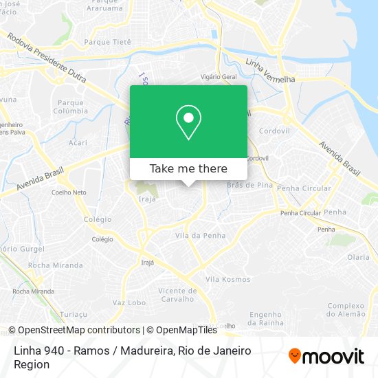 Linha 940 - Ramos / Madureira map