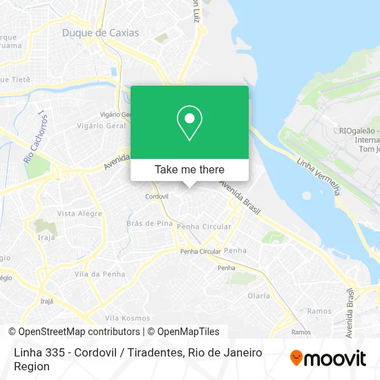 Linha 335 - Cordovil / Tiradentes map