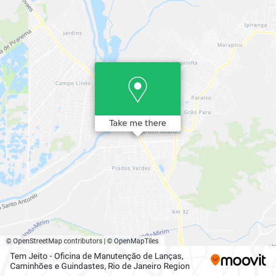 Mapa Tem Jeito - Oficina de Manutenção de Lanças, Caminhões e Guindastes