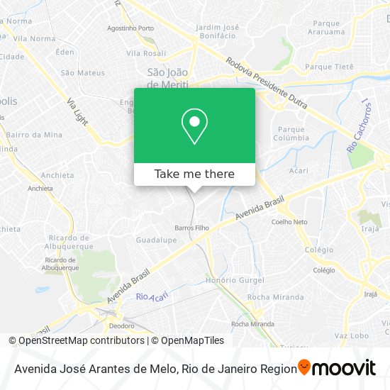 Mapa Avenida José Arantes de Melo