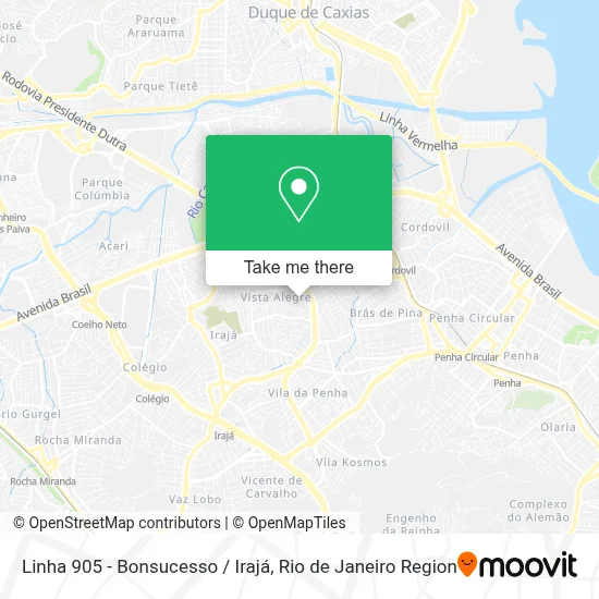 Linha 905 - Bonsucesso / Irajá map