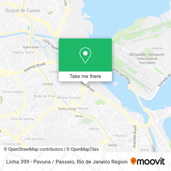 Linha 399 - Pavuna / Passeio map