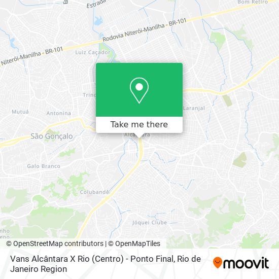 Mapa Vans Alcântara X Rio (Centro) - Ponto Final