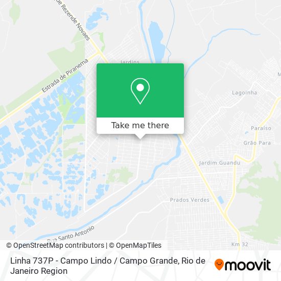 Linha 737P - Campo Lindo / Campo Grande map