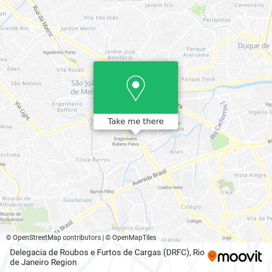 Mapa Delegacia de Roubos e Furtos de Cargas (DRFC)