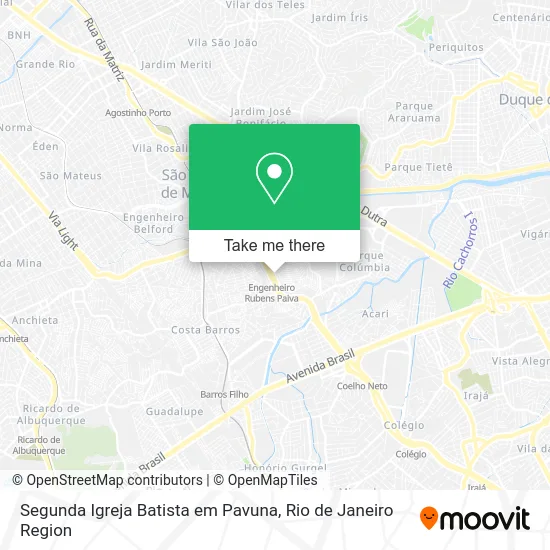 Segunda Igreja Batista em Pavuna map
