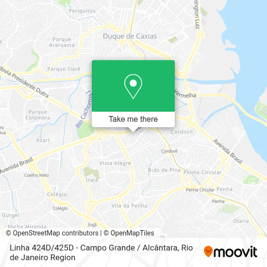 Linha 424D / 425D - Campo Grande / Alcântara map