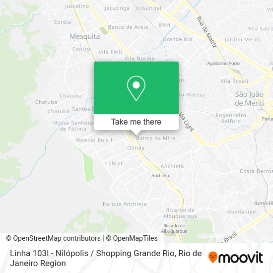 Linha 103I - Nilópolis / Shopping Grande Rio map