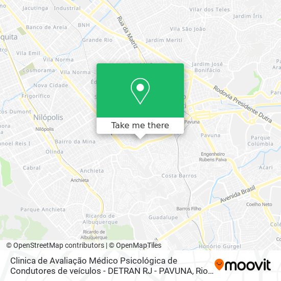 Clinica de Avaliação Médico Psicológica de Condutores de veículos - DETRAN RJ - PAVUNA map