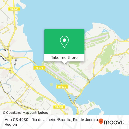 Mapa Voo G3 4930 - Rio de Janeiro / Brasília