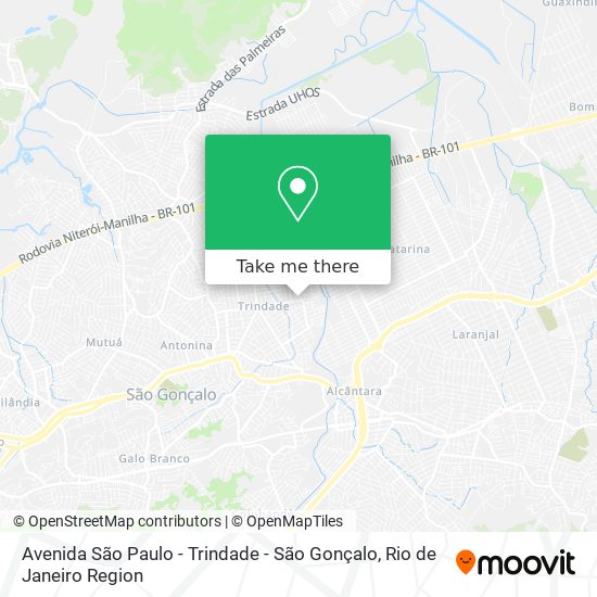 Mapa Avenida São Paulo - Trindade - São Gonçalo