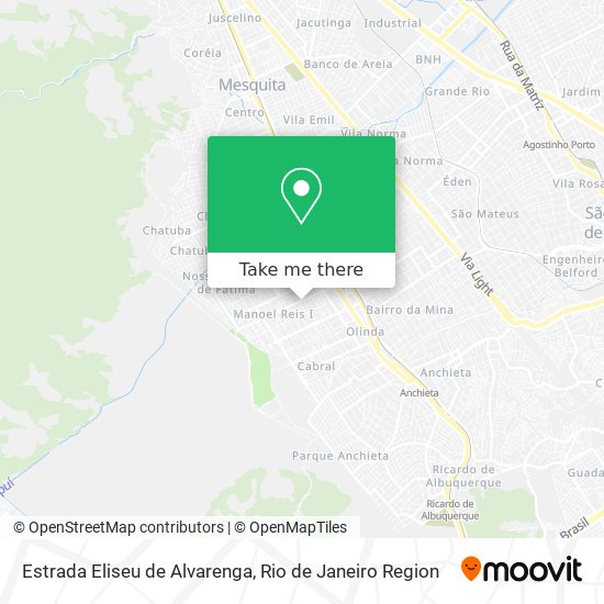 Mapa Estrada Eliseu de Alvarenga