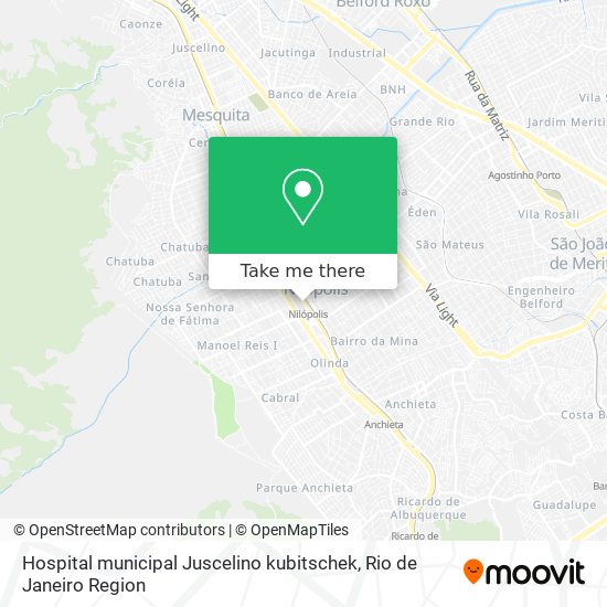 Hospital municipal Juscelino kubitschek map