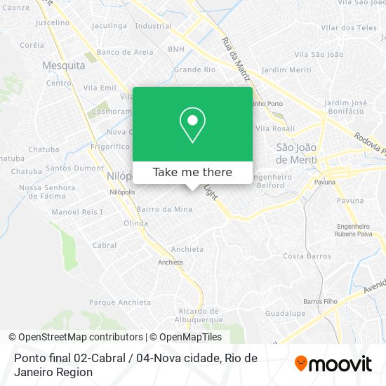 Ponto final 02-Cabral / 04-Nova cidade map
