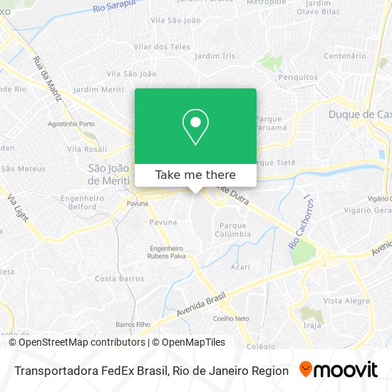 Mapa Transportadora FedEx Brasil