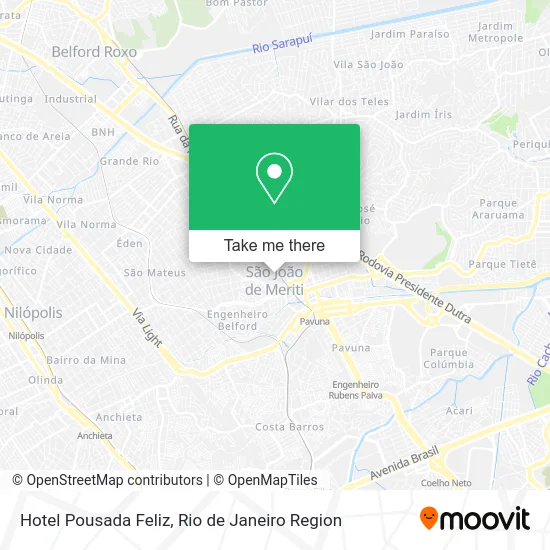Hotel Pousada Feliz map