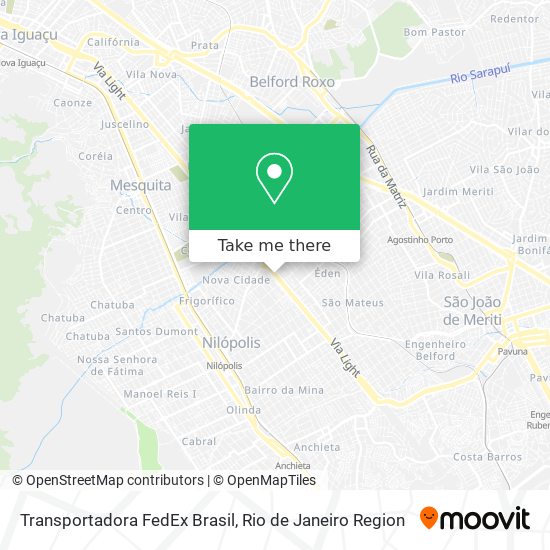 Mapa Transportadora FedEx Brasil