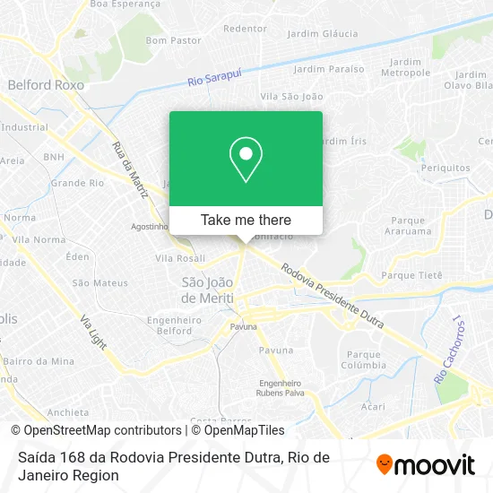 Saída 168 da Rodovia Presidente Dutra map
